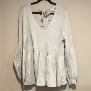Lauren Conrad Peplum Sweater W/ Balloon Sleeve